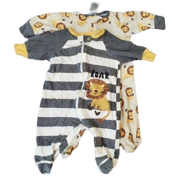 Two romper footies Newborn Organic Cotton baby boy clothes - Picture 1 of 4